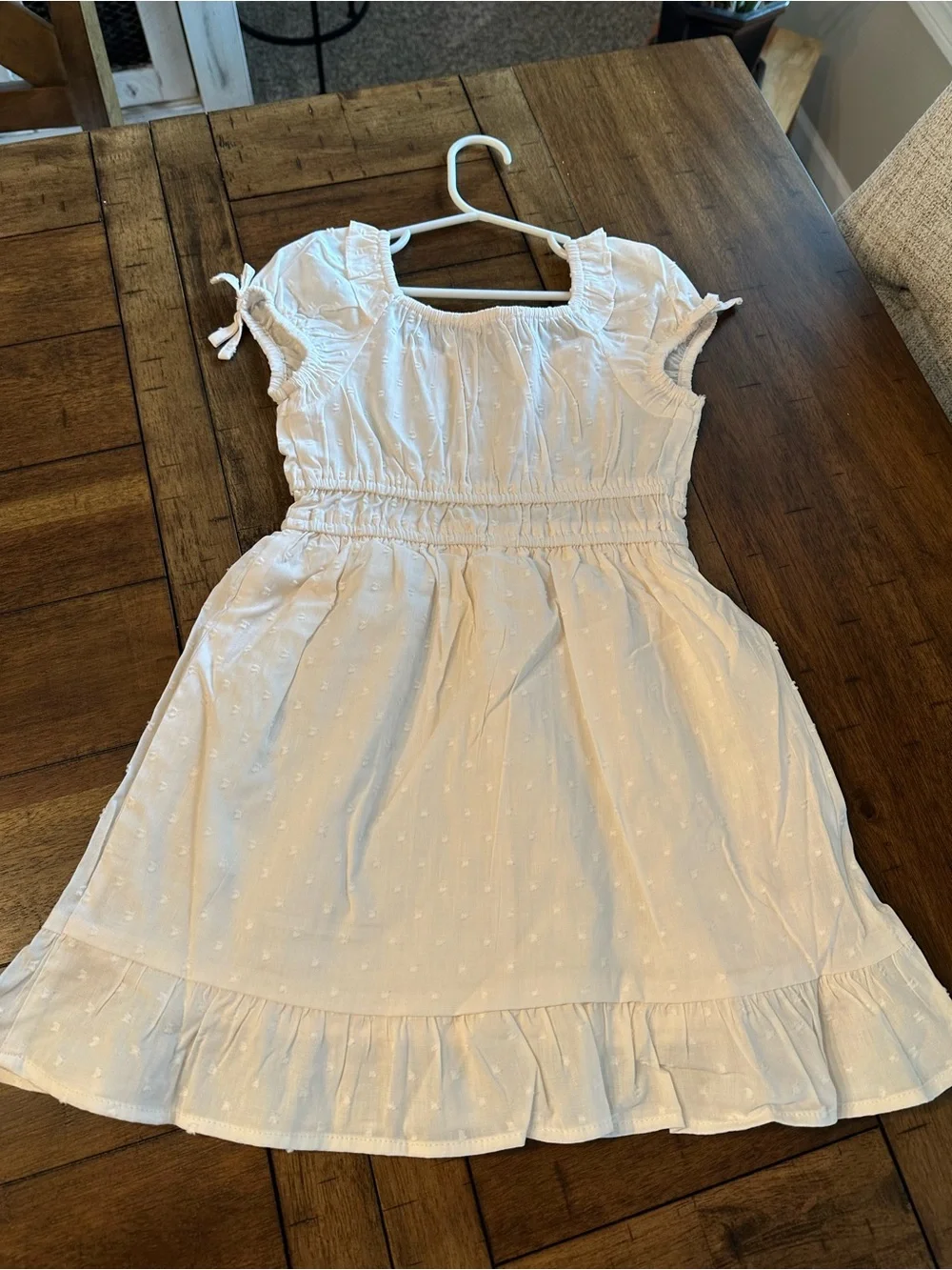 Girls Clip Dot Ruffle Dress